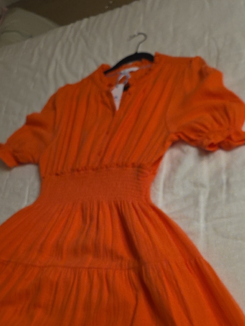 Southern Tide Christa Sunset Coral Cotton Tiered Maxi Dress Size M - Picture 9 of 16